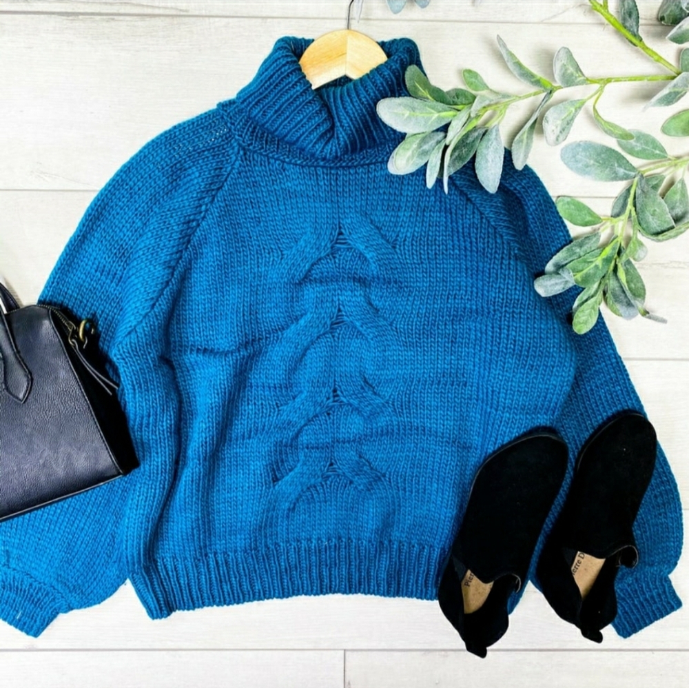 Cable Knit Turtleneck Sweater XL